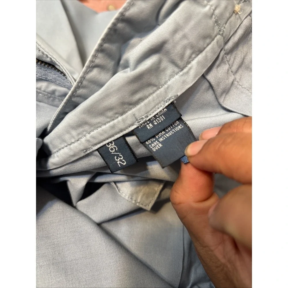 Polo Ralph Lauren Pants Mens 36X32 ‎ Blue Slim Stretch Chino Classic Flat Front